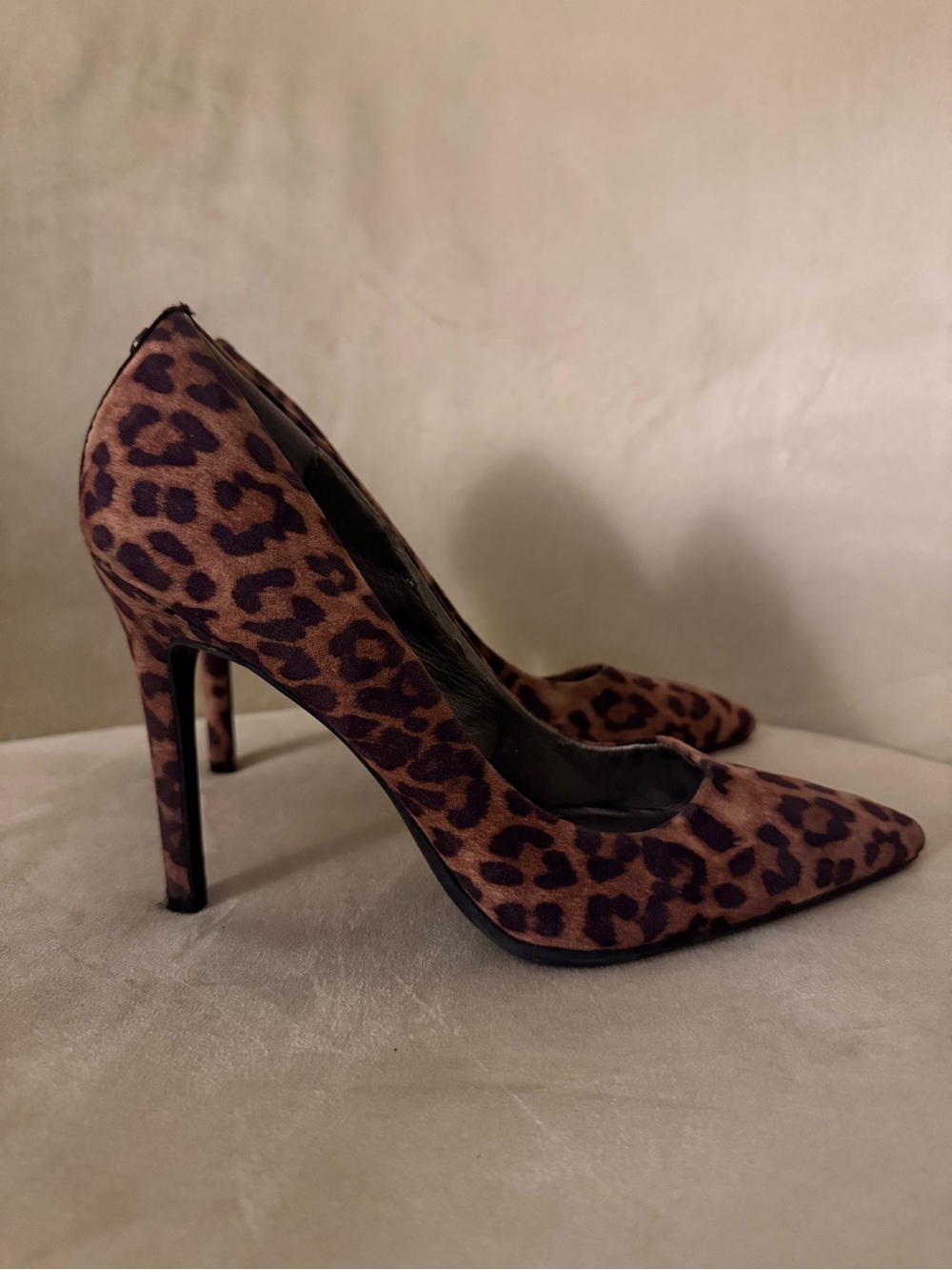 Sam & Libby Leopard Print Pointed Toe Stiletto Heels - Brown/Black